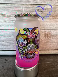 Image 1 of 16oz Killer Clowns Glass Can 