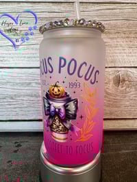 Image 3 of 16oz Hocus Pocus I need Coffee to Focus Glass Can 