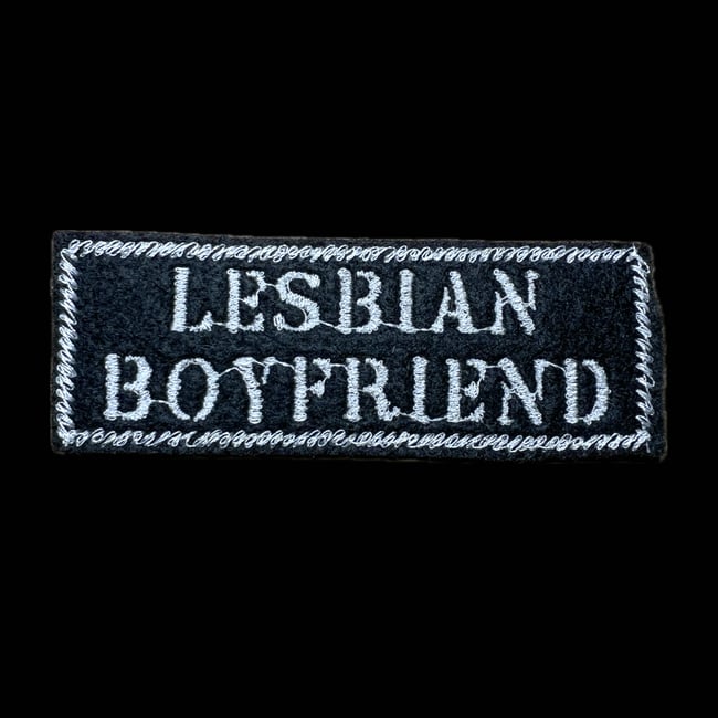 Lesbian Boyfriend Patch | Black & White Rectangle
