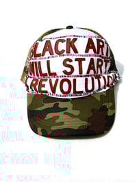 Image of BLACK ART WILL START A REVOLUTION Trucker in Camo