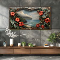 3D Hawaiian Landscape Frame TV Art