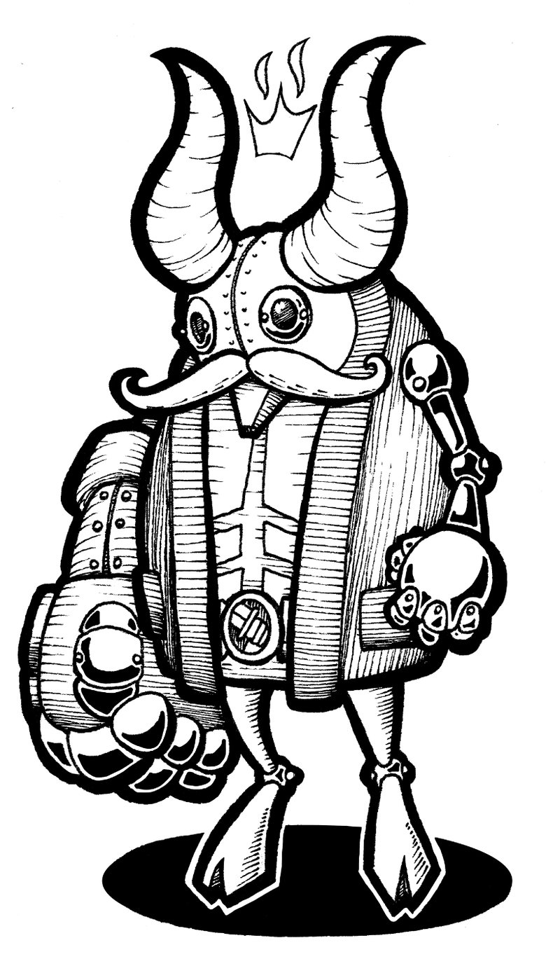 Image of Hellboy Unique Original Mechtorian Ink Drawing