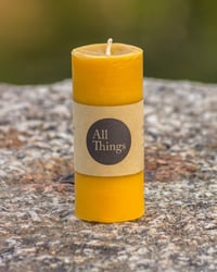 Image 1 of Medium Beeswax Pillar Candle | 30 Hours