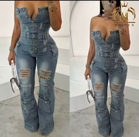DENIM HALTER JUMPSUIT