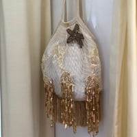 Image 2 of Embellished Mermaid Beach Bag – Handsewn Gold/Pearlescent Sequin Detail