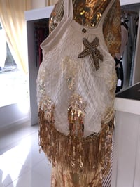 Image 5 of Embellished Mermaid Beach Bag – Handsewn Gold/Pearlescent Sequin Detail
