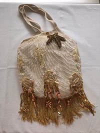 Image 6 of Embellished Mermaid Beach Bag – Handsewn Gold/Pearlescent Sequin Detail