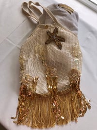 Image 7 of Embellished Mermaid Beach Bag – Handsewn Gold/Pearlescent Sequin Detail