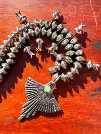 Image 5 of WL&A Handmade Royston Medicine Bird Squash Blossom Mercury Dime Necklace - Length 24" - 420 Grams