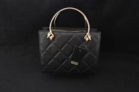 Image 2 of Blk Badgley Mischka Gold Metal Top-handle Tote 