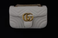 Image 1 of Inspired GG quilted bag - white