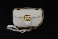 Image 2 of Inspired GG quilted bag - white