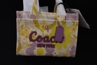 Image 1 of COACH Mini Cargo 20 Canvas Pink Multi Floral Print Tote Bag 