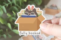 Fully "Booked" Reading Cat - Sticker