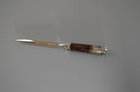 Image 3 of Rhodium Letter Opener, Turkey Feathers in Resin, Majestic Squire Style, #0311