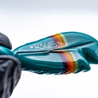 Image 5 of R3G15 Opaque Aqua Feather Pendant