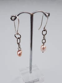 Image 2 of Pearl Chain Earrings