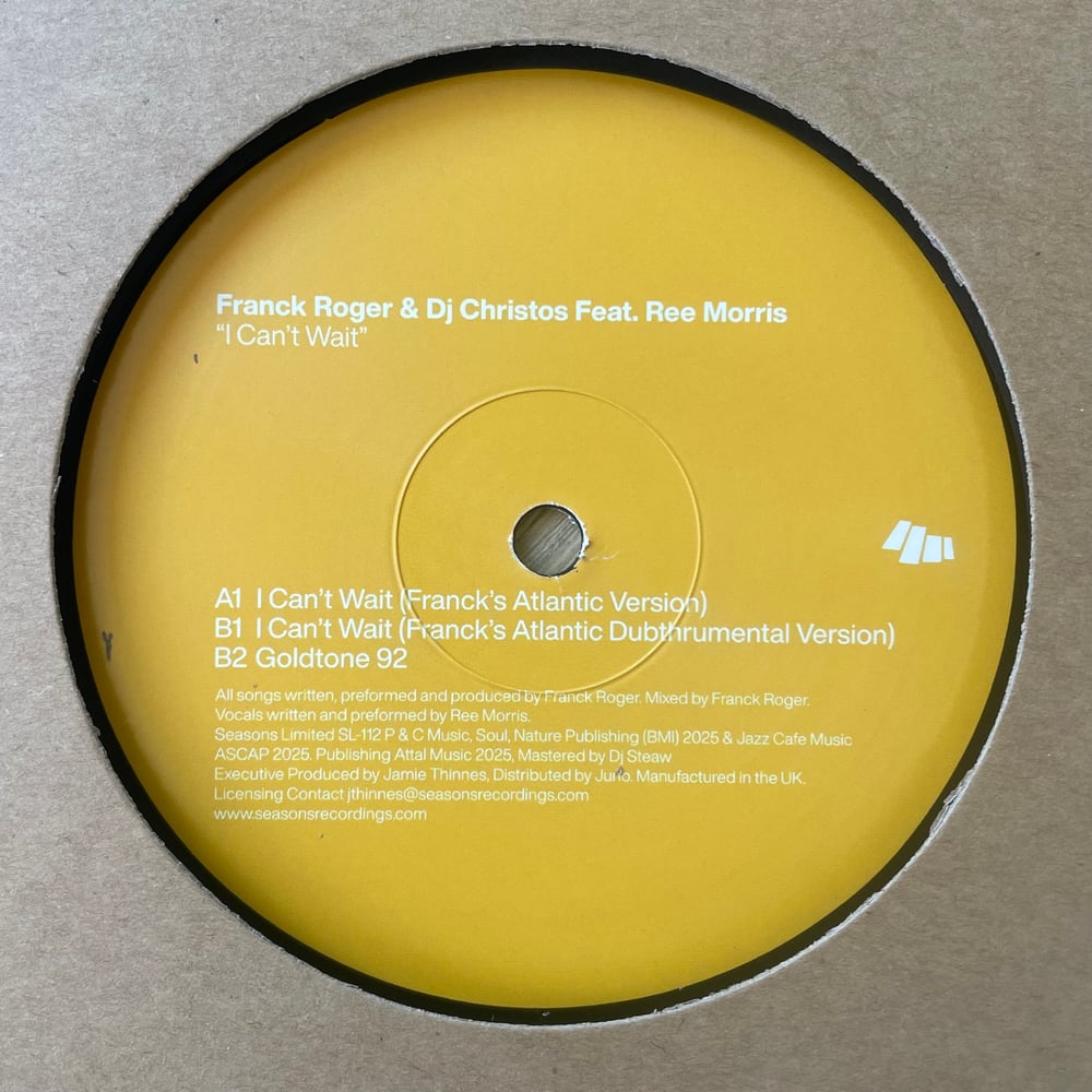 Image of Franck Roger & Dj Christos Featuring Ree Morris 'I Can't Wait' 