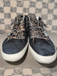 Image 2 of Golden Goose Mid Star Black/Grey/Leopard Lace