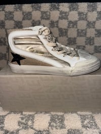 Image 1 of Golden Goose Hi top Slide Gold/Creme/Black