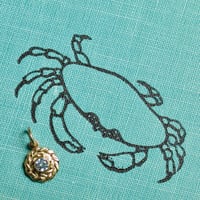 Image 2 of Gold Wreath Charm, Blue Zircon