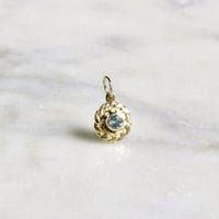 Image 3 of Gold Wreath Charm, Blue Zircon