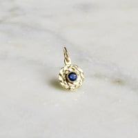 Image 2 of Gold Wreath Charm, Dark Blue Sapphire