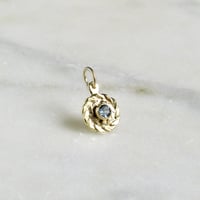 Image 2 of Gold Wreath Charm, Teal Montana Sapphire