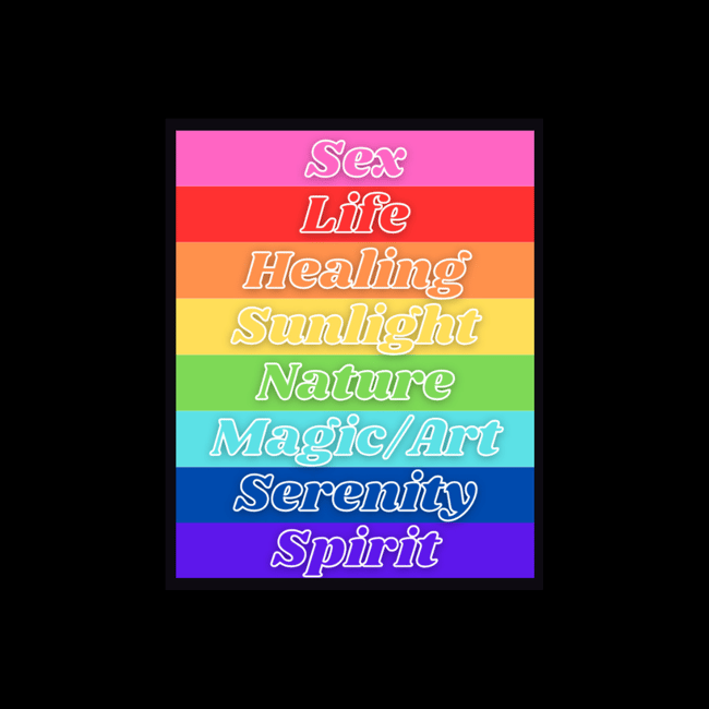 Pride Flag with Stripe Meanings Sticker