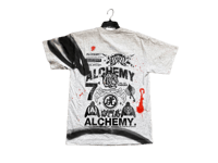 Image 2 of  Black Panther Party graff Block Island art dept custom screen print gray/black/orange T-shirt