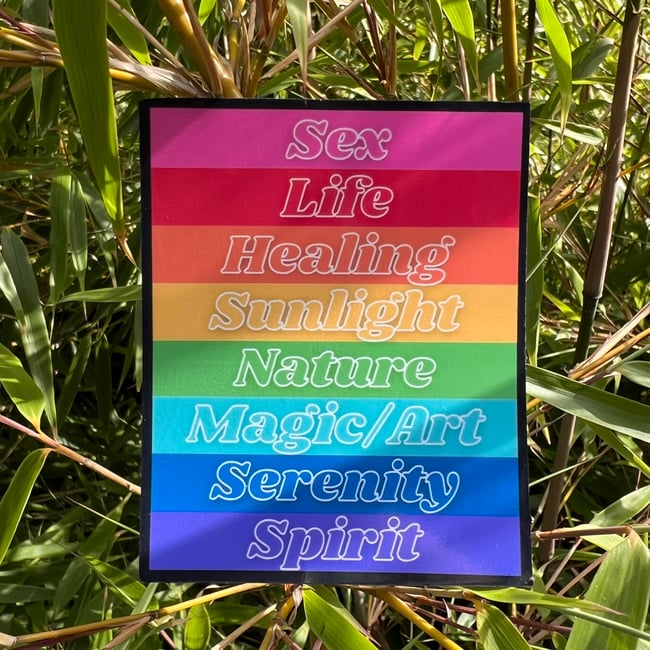 Pride Flag with Stripe Meanings Sticker