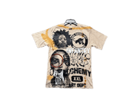 Image 1 of Sade Adu Black Panther party NYC graff art dept custom screen print brown/tan T-shirt