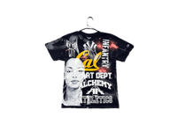 Image 1 of Sade Adu NYC Infantry CAL art dept custom screen print navy blue/white bleached T-shirt