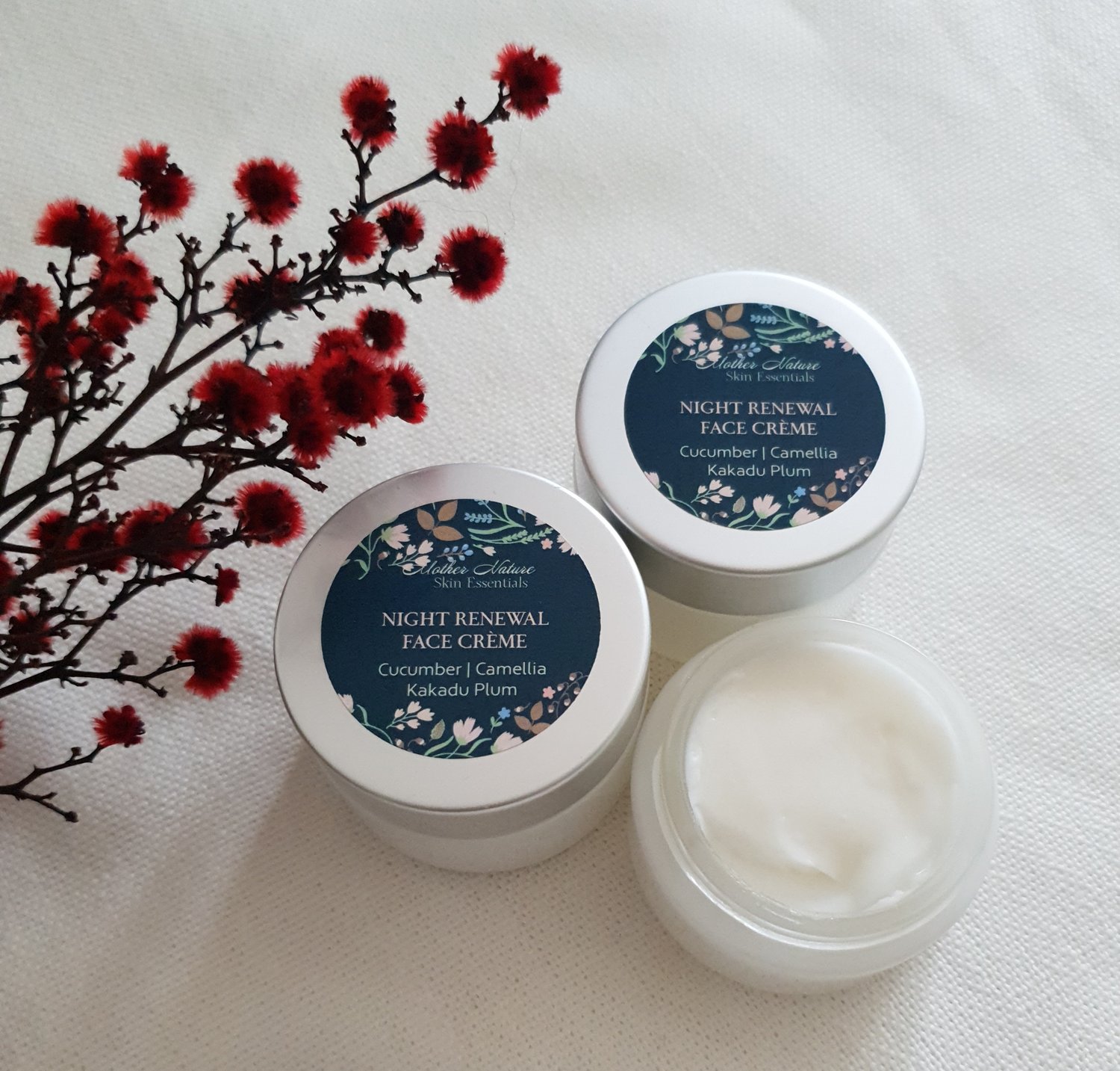 Image of Cucumber and Kakadu Plum Night Renewal Face Cream | Natural Skincare | Night Renewal Creme 