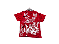 Image 1 of Black Samurai Black panther NY Alabama State art dept custom screen print red/white/black  T-shirt
