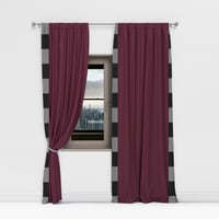 Image 1 of Modern Burgundy & Stripe Drapes – Luxe Apartment Style