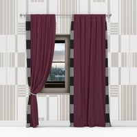 Image 2 of Modern Burgundy & Stripe Drapes – Luxe Apartment Style