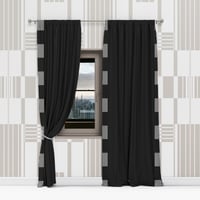 Image 2 of Modern Black & Stripe Drapes – Luxe Apartment Style