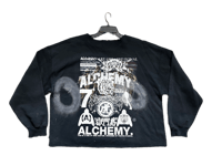 Image 2 of Black Samurai black panther infantry kanji custom screen print black/white sweatshirt