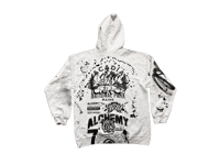 Image 2 of Sade Adu black panther party NYC graff art dept custom screen print light gray/black zip up hoodie