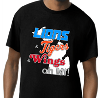 Image 1 of Lions & Tigers & Wings, Oh My! Funny Michigan shirt