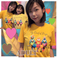 Image 1 of NEW!!! My Kind of Peeps Tee - Adult Men and Women's Bright Yellow Bird Friends Cocktails Shirt