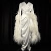 Sample Sale! White Ostrich Selene Dressing Gown, size S 