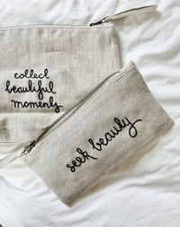 hand stitchednatural linen pouches