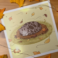 Image 2 of Leaf Cat Print