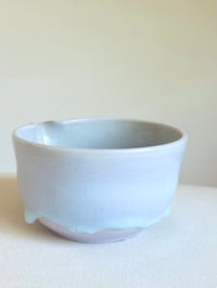 Image 3 of Lavender Matcha Bowl with Aquamarine Drip - Discounted
