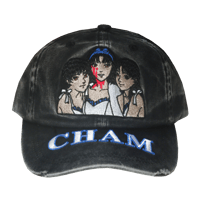 Image 1 of CHAM - PERFECT BLUE TRASHED BASEBALL CAP