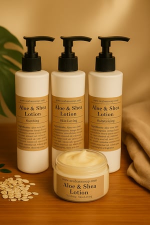 Image of Aloe & Shea Hydrating Lotion | 4 oz & 8.5 oz | SeaBass Soap Co.