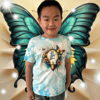Image 2 of NEW!!! Let Your Light Shine Tee - Kids Youth Girls and Boys Blue White Tiedye Inspirational T-shirt 