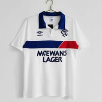 Image 1 of Glasgow Rangers FC Away Shirt 1985–87 – Umbro Retro Classic Red,White &Blue